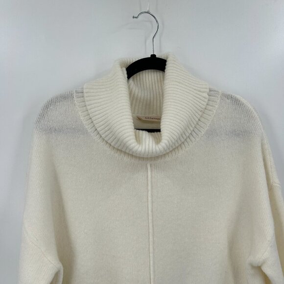 SOFT SURROUNDINGS *Flawed Ivory White Soft Wool Blend Boxy Turtleneck Sweater XL - Picture 3 of 9